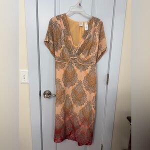 Emma James Paisley Maxi Dress - Orange and Red